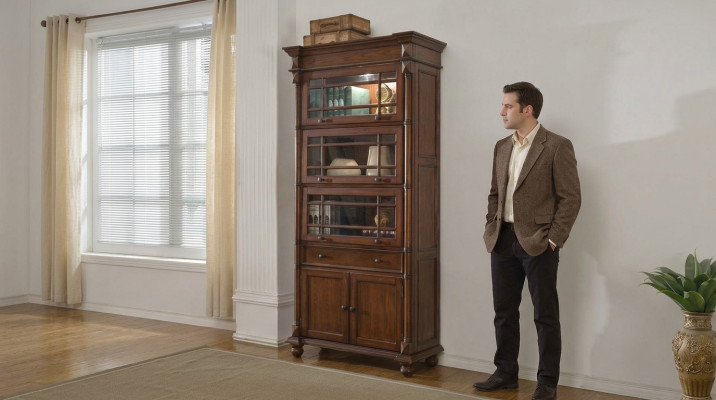 Klassische Bücherschrank Bücherregal Vitrine Vitrinenschrank Schrank Glasschrank