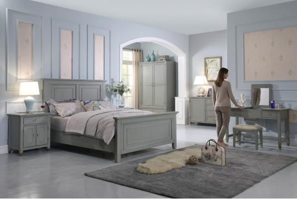 Schlafzimmer Nachttische 3 Stück Set Design Luxus Bett Holz Doppelbett neue Möbel