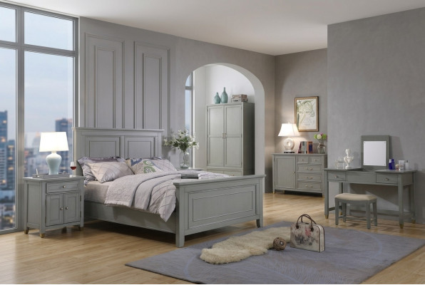 Schlafzimmer Nachttische 3 Stück Set Design Luxus Bett Holz Doppelbett neue Möbel