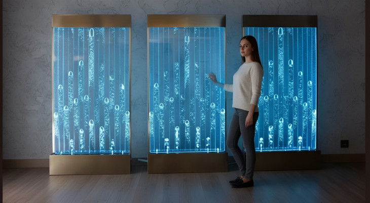 Wasser Wände Moderne Trennwand LED Wasserwand Beleuchtete Wand
