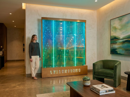 Trennwand Regal Schrank Wasserwand Säule Wände LED 90x300 Wasserwände Waterwall
