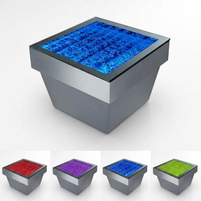 Design Tisch Couchtisch Wasser Säulen Säule Water Sofa LED Deko Beleuchtet