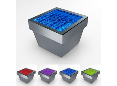 Design Tisch Couchtisch Wasser Säulen Säule Water Sofa LED Deko Beleuchtet