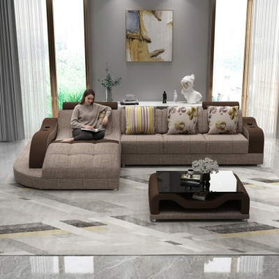Ecksofa L Form Sofa Couch Polster Wohnlandschaft Ecksofa Textil Sofas Stoff neu