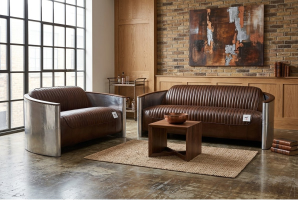 Sofa set 3+2 seater sofa couch settee armchair leather vintage retro NEW