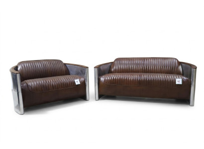 Sofa set 3+2 seater sofa couch settee armchair leather vintage retro NEW