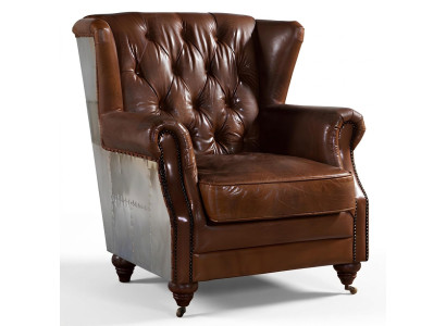 Křeslo s vysokými opěradly Krásné retro Chesterfield křeslo s vysokými opěradly klubsedací.