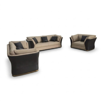 Ledersofa couch wohnlandschaft sofagarnitur design couchen 321 sitzer