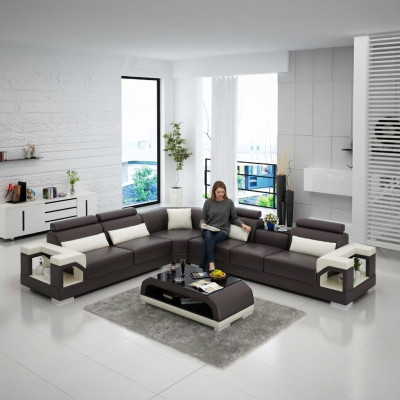 Ledersofa Sofa Couch Polster Wohnlandschaft Designer Ledersofa L Form Garnitur