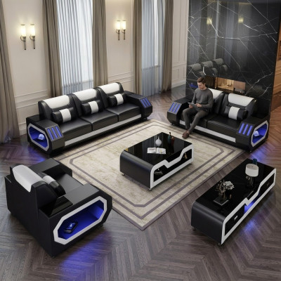 Komplett Set Sofagarnitur 321 Sitzer Couchtisch Design Wohnlandschaft 4tlg. neu