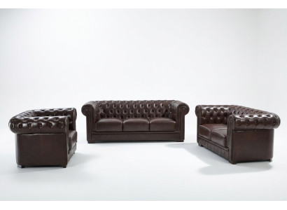 Sofagarnitur 321 Sitzer Set Sofa Polster Couch Leder Relax Wohnzimmerset