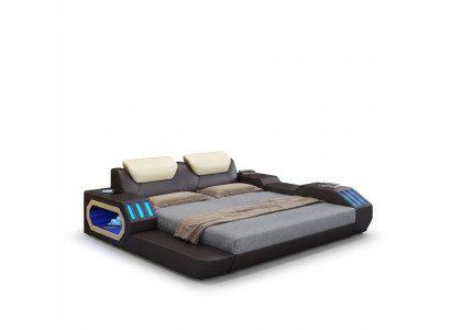 Luxus Design Bettgestell Bett Leder Betten USB luxus Doppel Hotel Polsterbett
