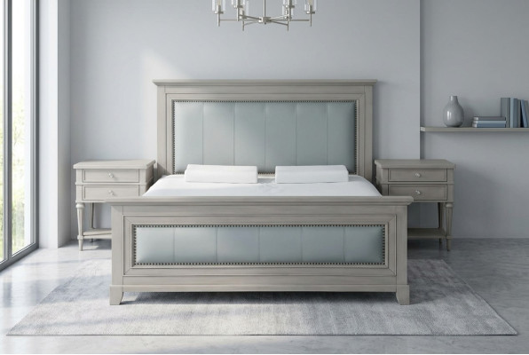 Schlafzimmer Bett Nachttische 3 tlg. Set Design Luxus Betten Holz Doppelbett Neu
