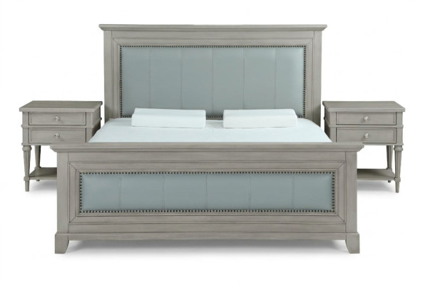 Schlafzimmer Bett Nachttische 3 tlg. Set Design Luxus Betten Holz Doppelbett Neu