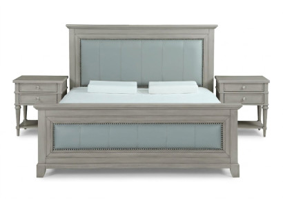 Schlafzimmer Bett Nachttische 3 tlg. Set Design Luxus Betten Holz Doppelbett Neu