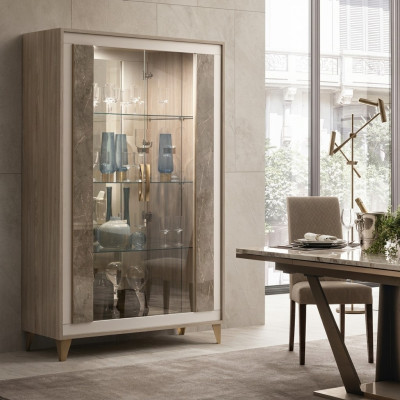 Anrichte Luxus Schaufenster Vitrine Glas Schrank Modern Stil Italienische Möbel
