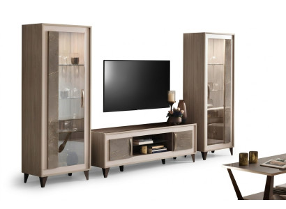 Designová stěnová sestava skříně 2x RTV, nízká skříňka Anrichte 3dílná sada Vitrine