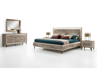 Schlafzimmer Sets Bett 2x Nachttisch Kommode Spiegel arredoclassic 5tlg. Set