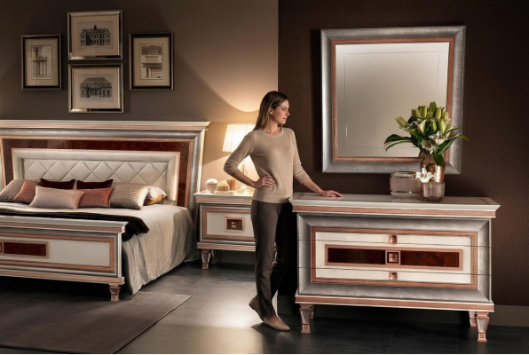 Elegante Stil Möbel Schlafzimmer Kommode Schrank Klassische Anrichte mit Spiegel