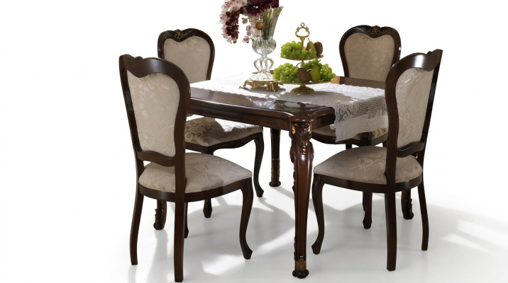 Design 4x Stühle Sessel Set Stuhl Gruppe Esszimmer Garnitur Holz arredoclassic