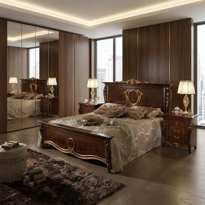 Bett 2x Nachttisch 3 tlg Schlafzimmer Set Design Modern Luxus Klassische Möbel