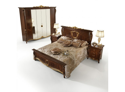 Bett Polster Klassische Doppelbett 180x200cm Holz Hotel Betten Schlafzimmer Neu