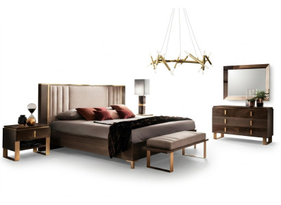 Design Schlafzimmer 6 tlg. Komplett Set Bett Nachttisch Kommode Arredoclassic
