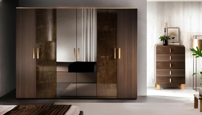 Luxus Kleider Schrank Kleiderschränke Designer Hochglanz Möbel Wohnen Holz Neu