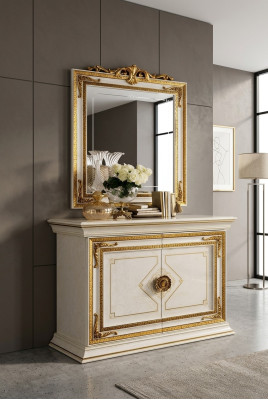 Spiegel Kommode Schrank Kommoden Anrichte Schlafzimmer Set Holz Klassischer Stil