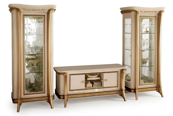 Obývací pokoj Komoda 2x Vitrína 3-dílný Obývací nábytek arredoclassic Set Design