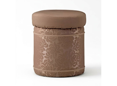 Hocker Polsterhocker Fuß Ablage Möbel Wohnen Sitzbänke Sitz Textil Braun Design
