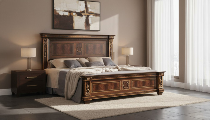 Schlafzimmer Hotel Betten Doppel Bett Design Holz 180x200cm Möbel arredoclassic