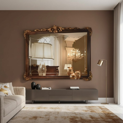 Wandspiegel Holzrahmen Spiegel Rahmen Design Barock Rokoko Wohnzimmer Möbel Neu