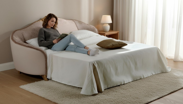 Sofa Schlafsofa Designer 3Sitzer Sofa mit Bettfunktion Couch Textil Sofa Polster