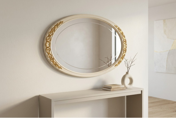 Design Spiegel Wandspiegel Holz Rahmen Hängespiegel Luxus Italienisch Möbel