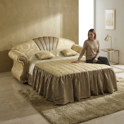 Sofa 2 Sitzer Pohovka Design Polstr Klasický textilní lůžková funkce Sedáky
