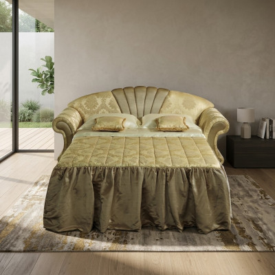 Sofa 2 Sitzer Pohovka Design Polstr Klasický textilní lůžková funkce Sedáky