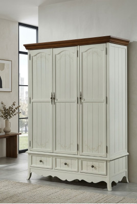 Klassischer Kleiderschrank Holzschrank Landhaus Schlafzimmer Schränke Holz Möbel