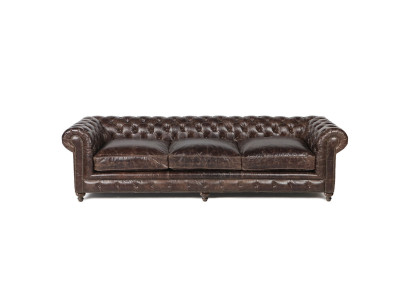 Braunes Chesterfield Sofa Couch Polster Stoff Leder Couchen Polster Garnitur Big XXL