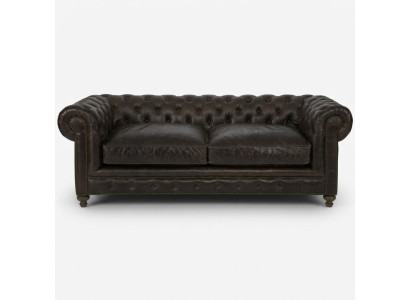 Moderner Schwarzer Chesterfield Dreisitzer Wohnzimmer Luxus Sofa