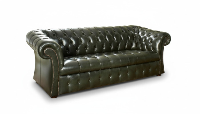 Grüner Chesterfield 3-Sitzer Designer Luxus Dreisitzer Couch