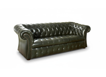 Grüner Chesterfield 3-Sitzer Designer Luxus Dreisitzer Couch