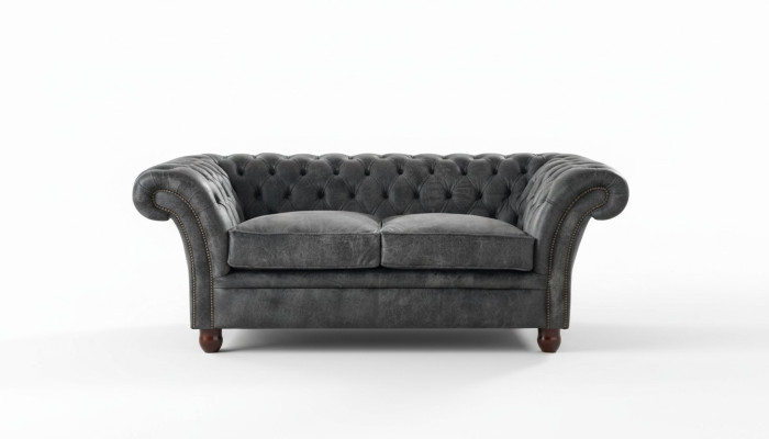 Chesterfield Sofa Couch Polster Stoff Leder Couchen Polster Garnitur 2 Sitzer