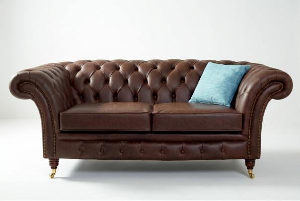 Chesterfield Mens Club Sofa Couch Leder Polster 2 Sitzer Braun NEW jvmoebel ®