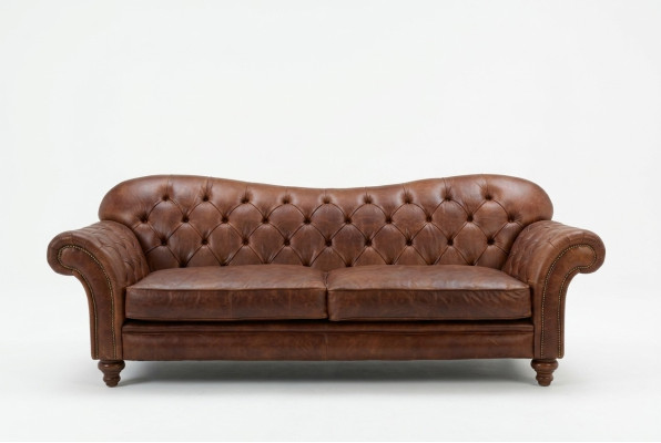 Luxus Chesterfield Wohnzimmer Couch Braun Sofa Sitz Polster Textil Couchen Neu