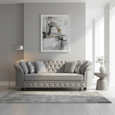 Chesterfield Sofa Couch Polster Stoff Leder Couchen Polster Garnitur 3 Sitzers