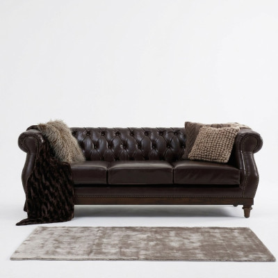 Chesterfield Designer Brauner 3-Sitzer Luxus Wohnzimmer Sofa