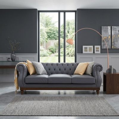 Chesterfield Sofa Couch Polster Leder Couchen Stoff Polster Garnitur