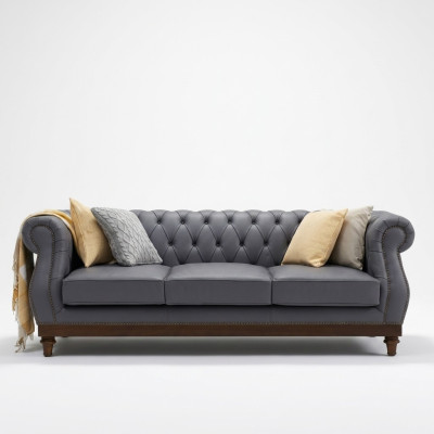 Chesterfield Sofa Couch Polster Leder Couchen Stoff Polster Garnitur