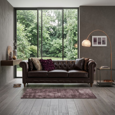 Chesterfield Sofa Couch Polster Stoff Leder Couchen Polster Garnitur 3 Sitzer